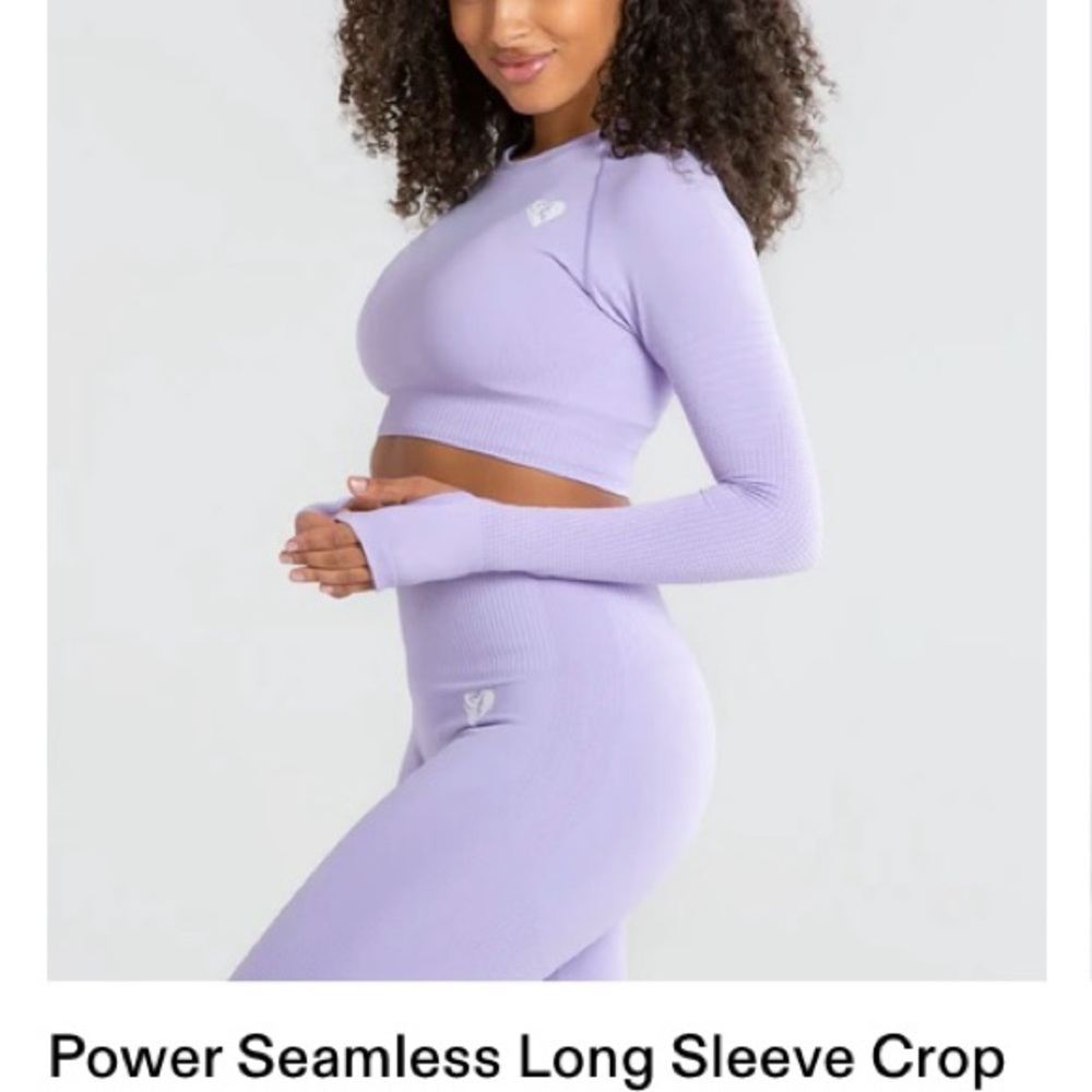 Lavender Long Sleeve Crop Top